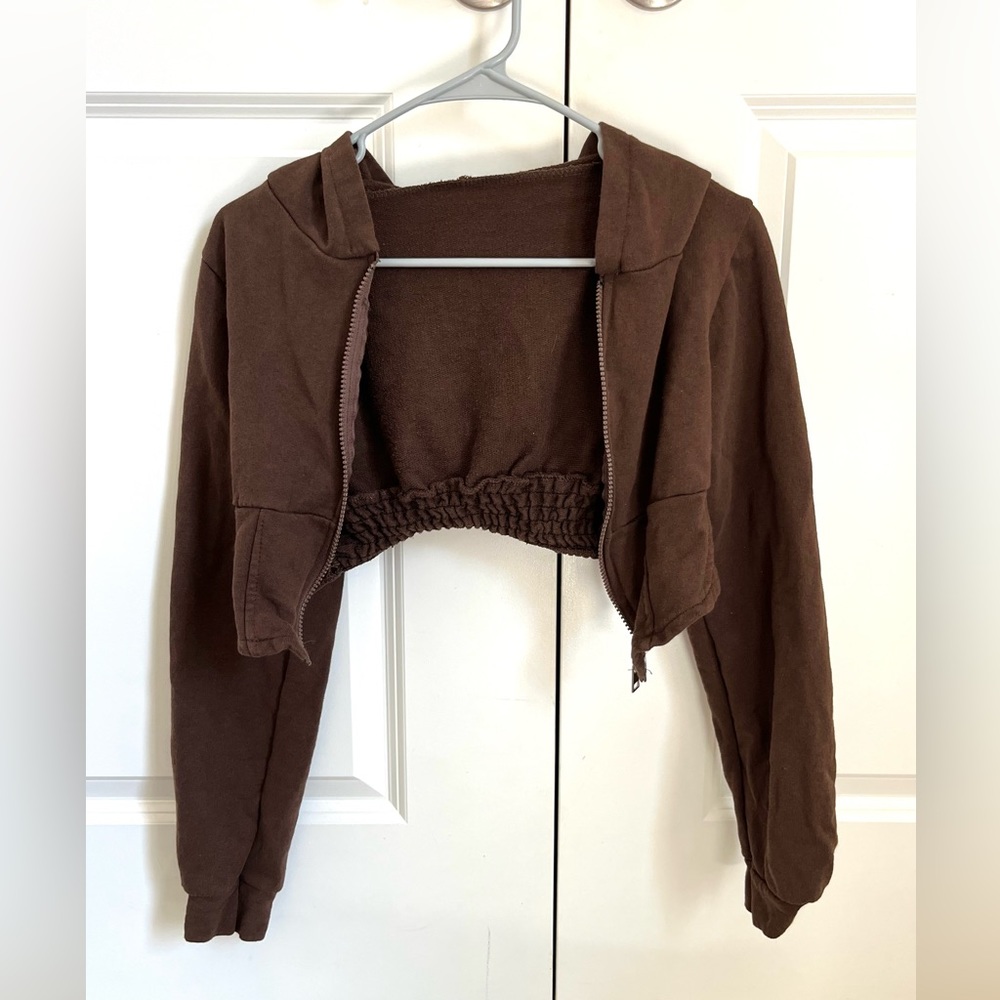 Brown Cropped Jacket FROM ITALY.
